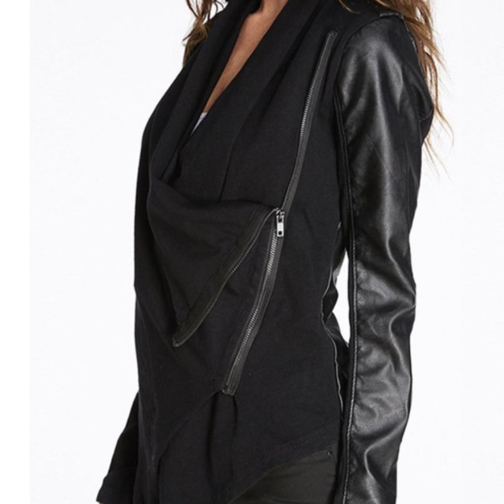 Vegan Leather Blank NYC DRAPED LEATHER JACKET
